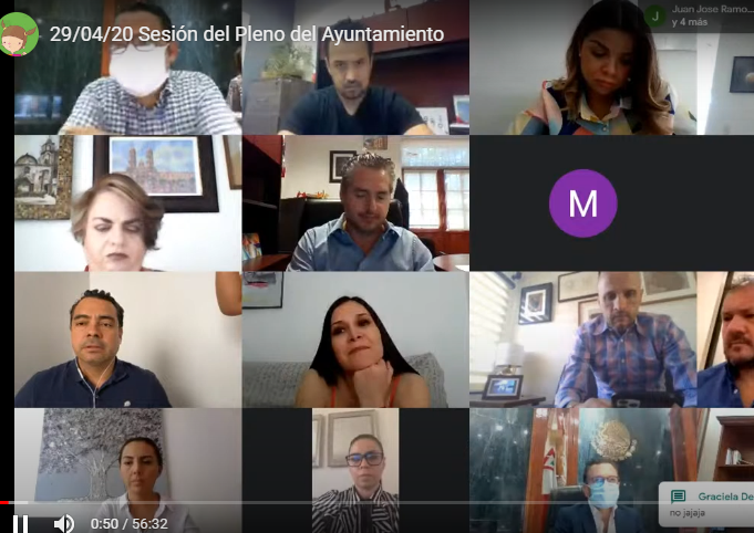 Sesiona a distancia Pleno del Ayuntamiento en cumplimiento a medidas sanitarias obligatorias