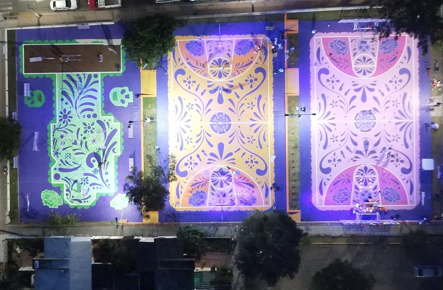 Zapopan rehabilita espacio público con temática de Día de Muertos