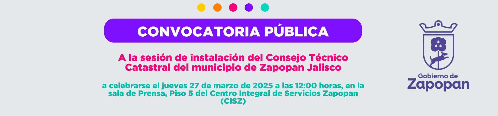  Convocatoria a la Sesión de instalación del Consejo Técnico Catastral