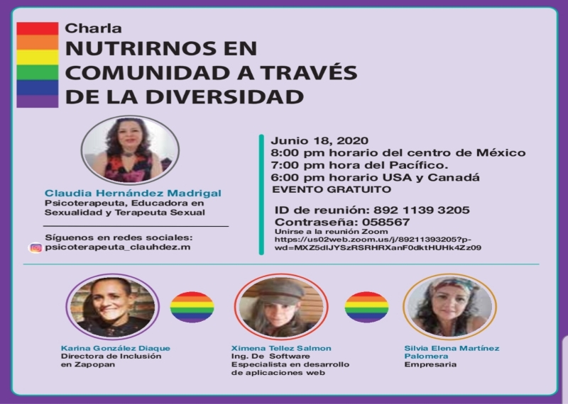 Cartel del webinar Nutrirnos en Comunidad a través de la Diversidad